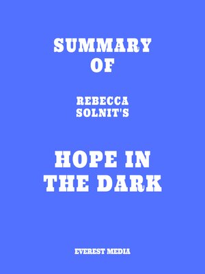 cover image of Summary of Rebecca Solnit's Hope in the Dark